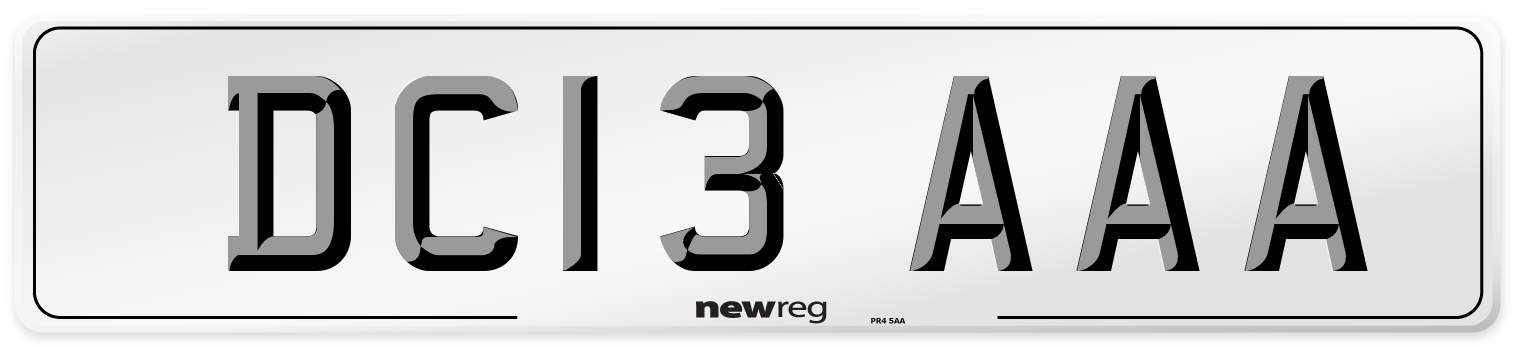 DC13 AAA Number Plate from New Reg